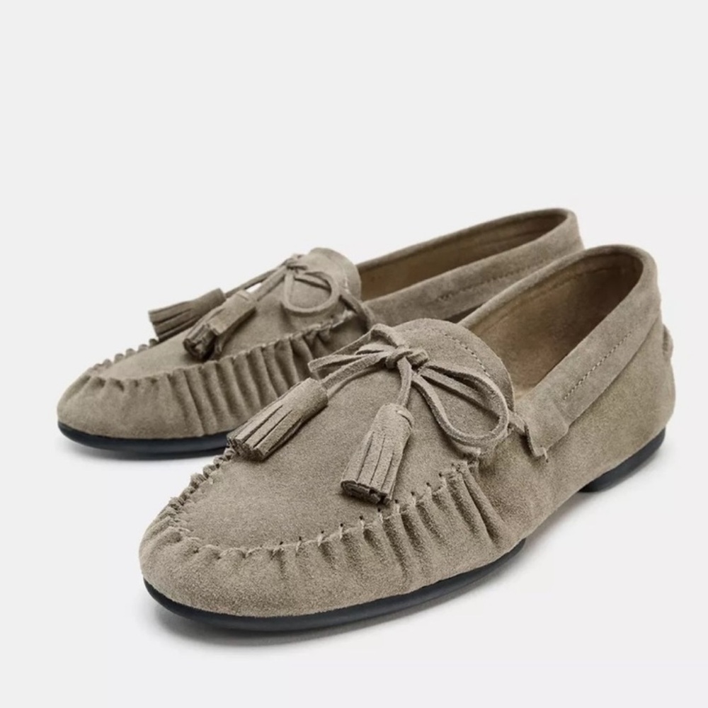ISO!!!!!! Zara Women's Beige Suede Tassel Loafers